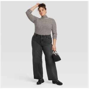 Mid Rise Baggy Jeans Stone Black Sz 10 Short NWT Universal Thread